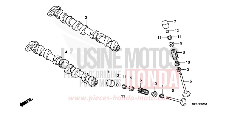 CAMSHAFT/VALVE for CBF1000 ABS PEARL COOL WHITE (NHA16) from 2010